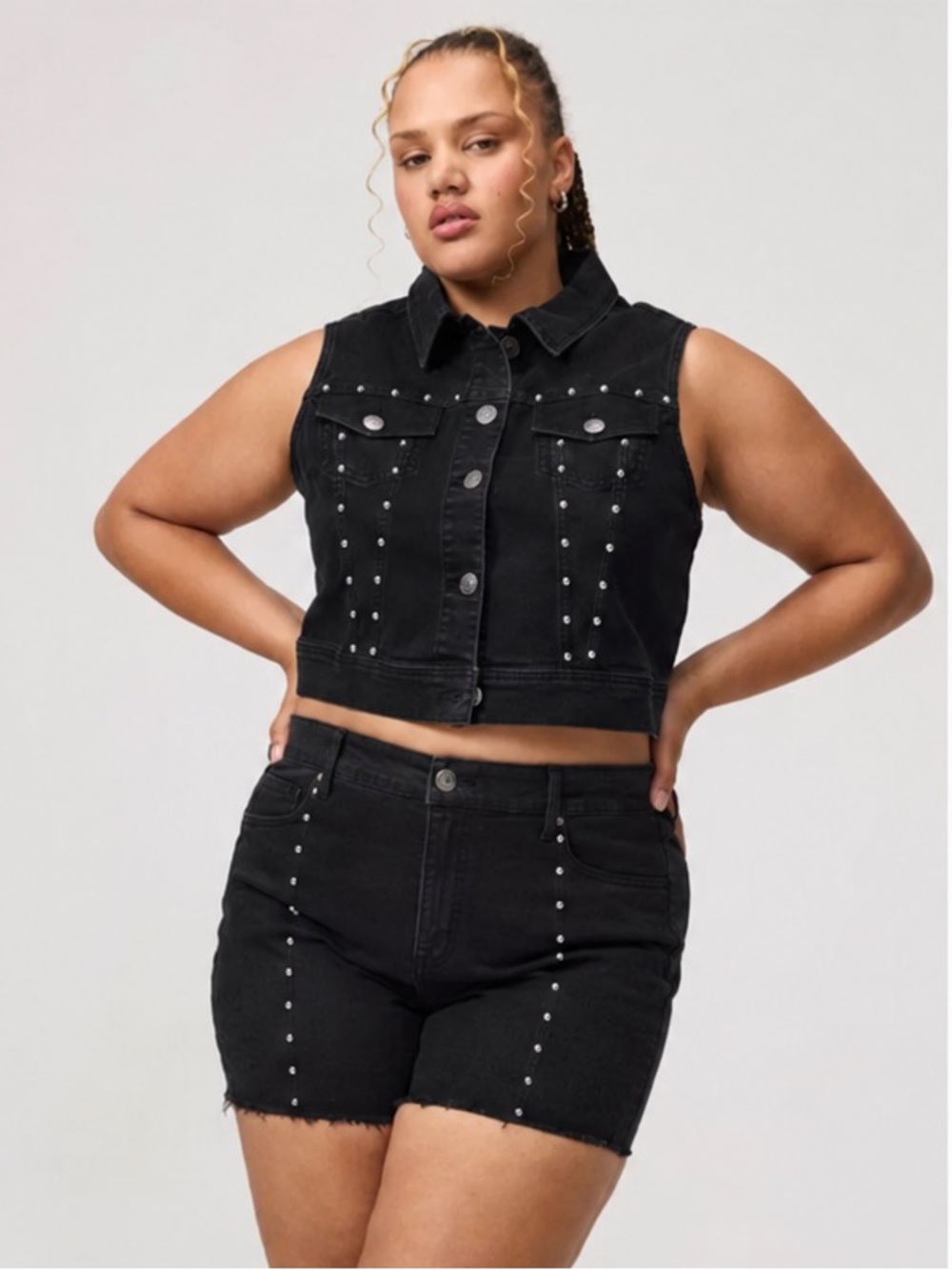 Torrid Denim Studded Vest